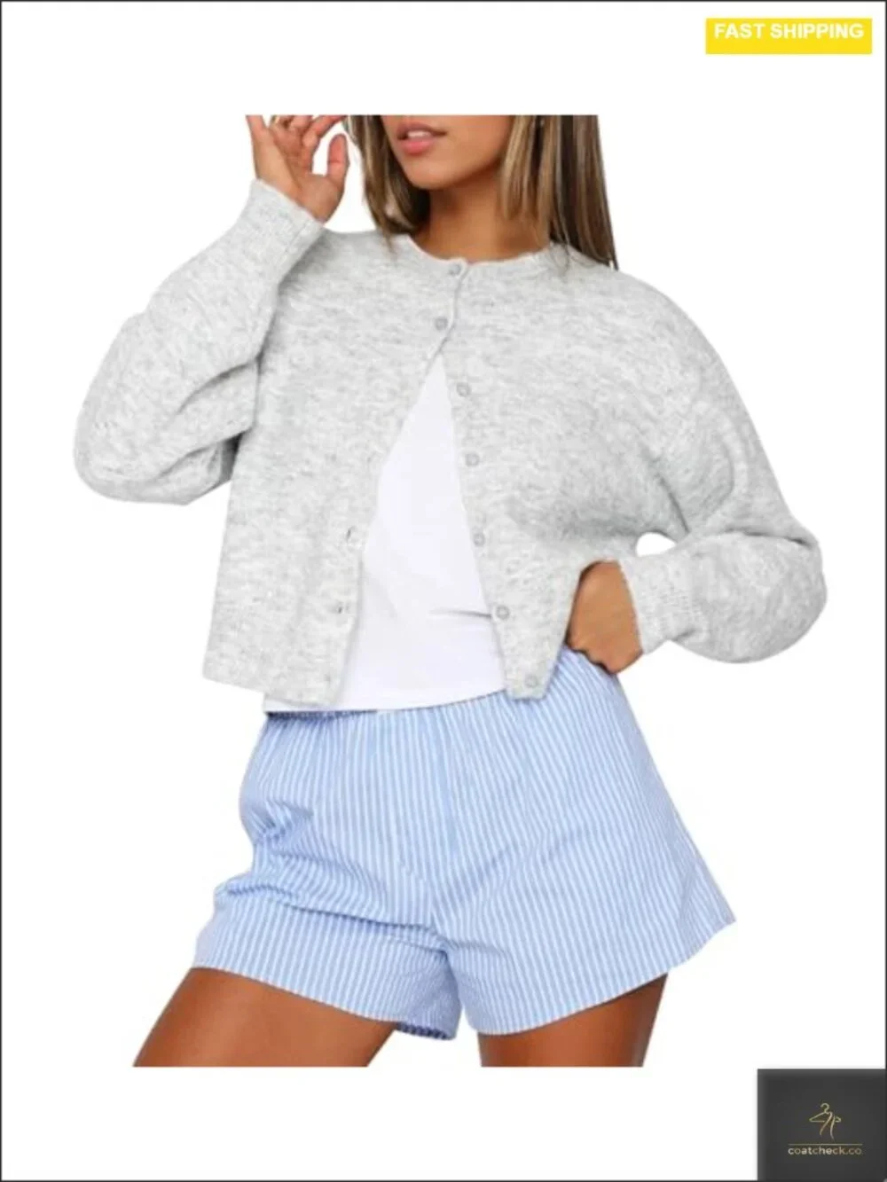 Cotton Blend Open Front Cropped Cardigan Sweater Y2k Knitwear Fall Outfits